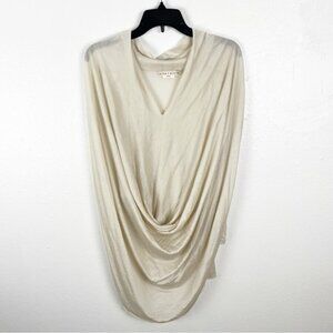 ALICE + OLIVIA Cream Silk Blend Draped Front Sheer Holiday Party Top Size Medium